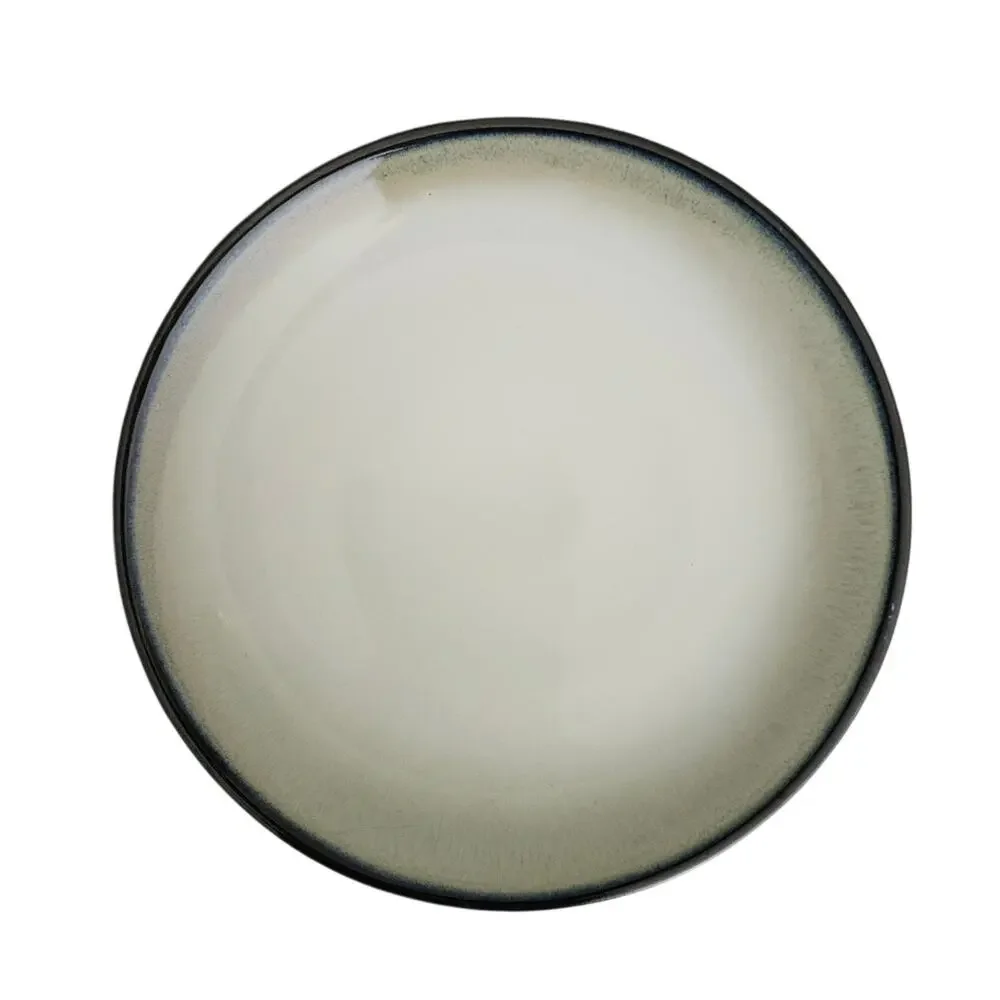 Sango Nova Black 4932 Set of 3 Salad Plates Black Gray Stoneware